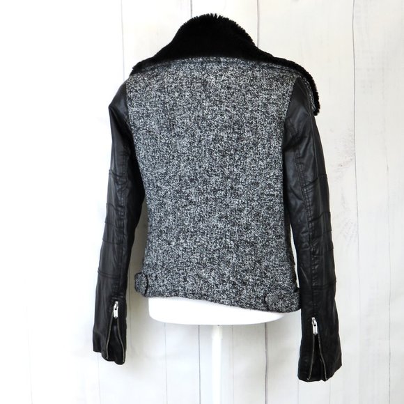 Black and White Moto Jacket Guess Vintage 90's Style Wool Blend.......325 - Picture 4 of 15